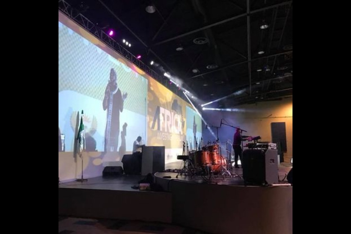 Conference stage with projection and AV gear – Cape Town