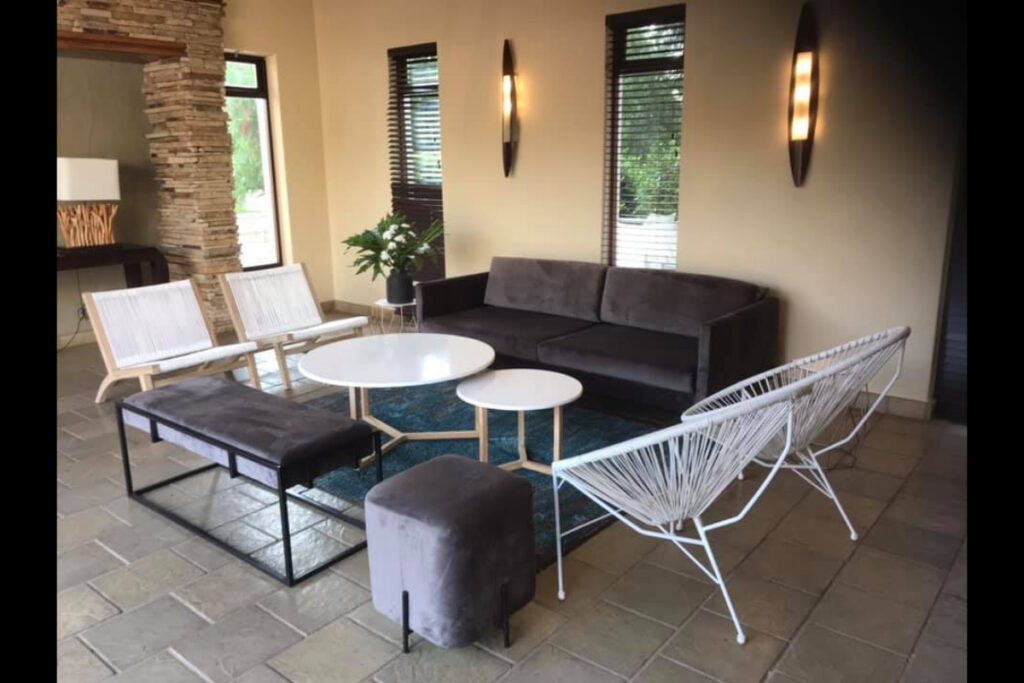 Modern indoor lounge setup with custom event furniture – Cape Town