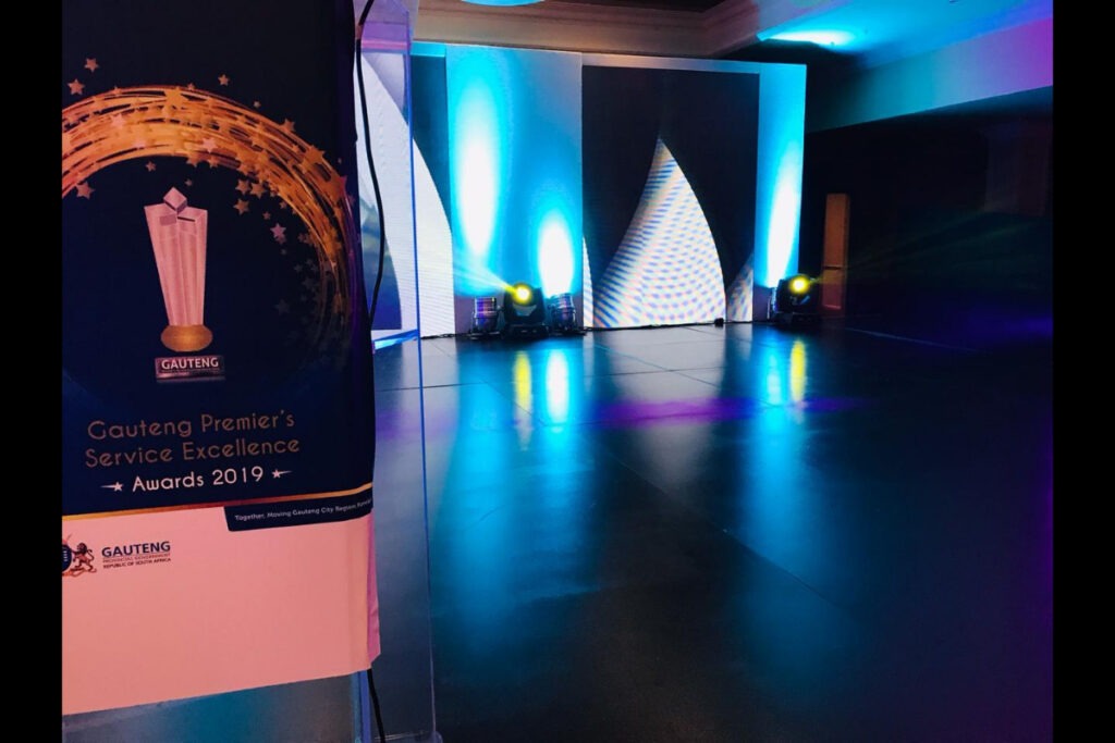 Entrance AV lighting setup – Cape Town events