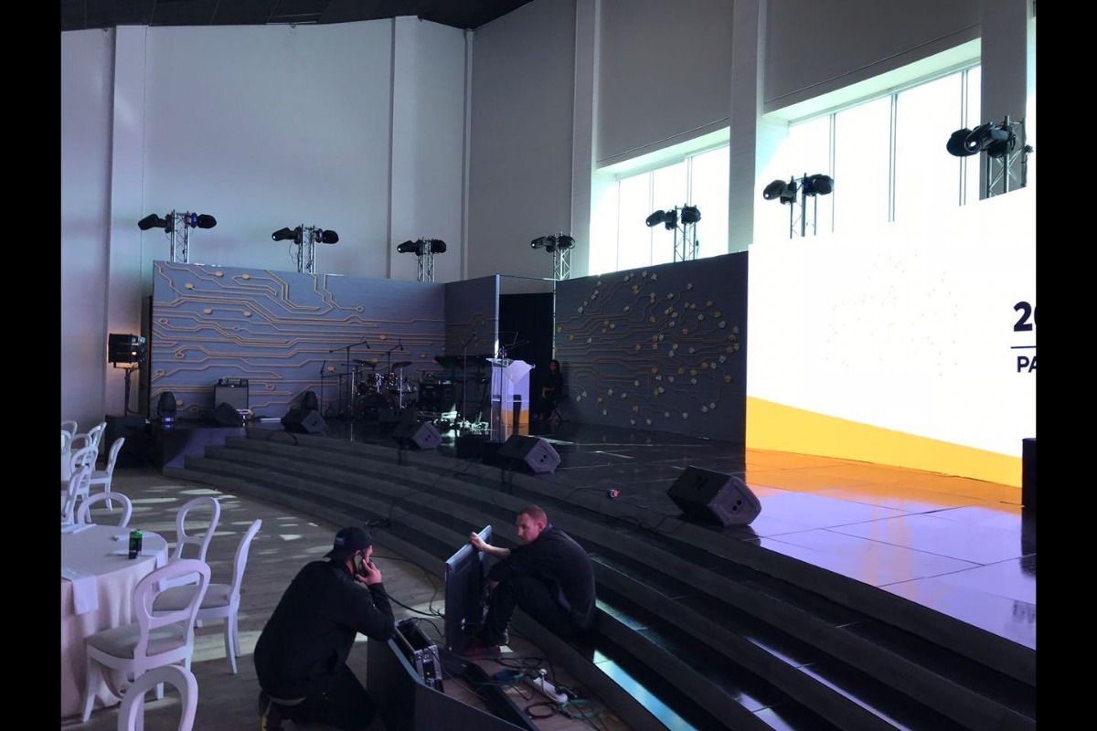 LED conference stage with steps – Cape Town venue