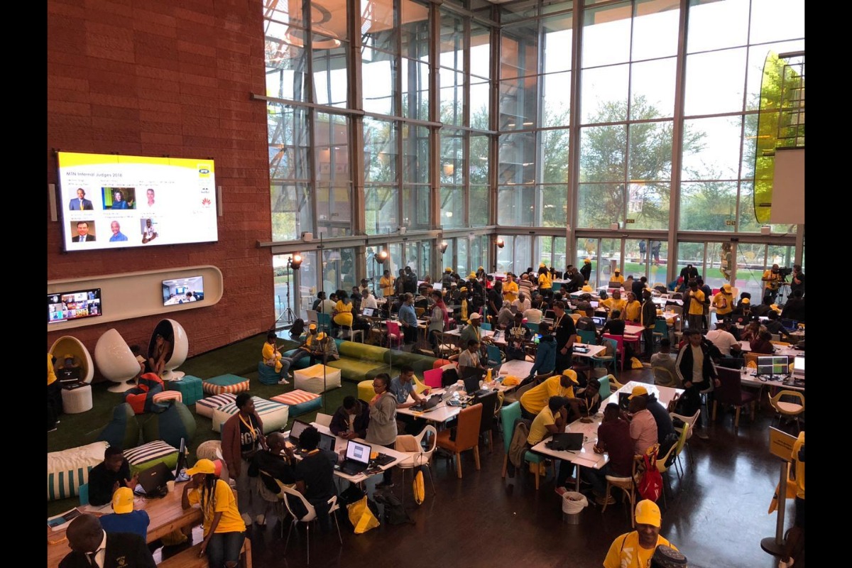 Indoor canteen-style setup for branded corporate function