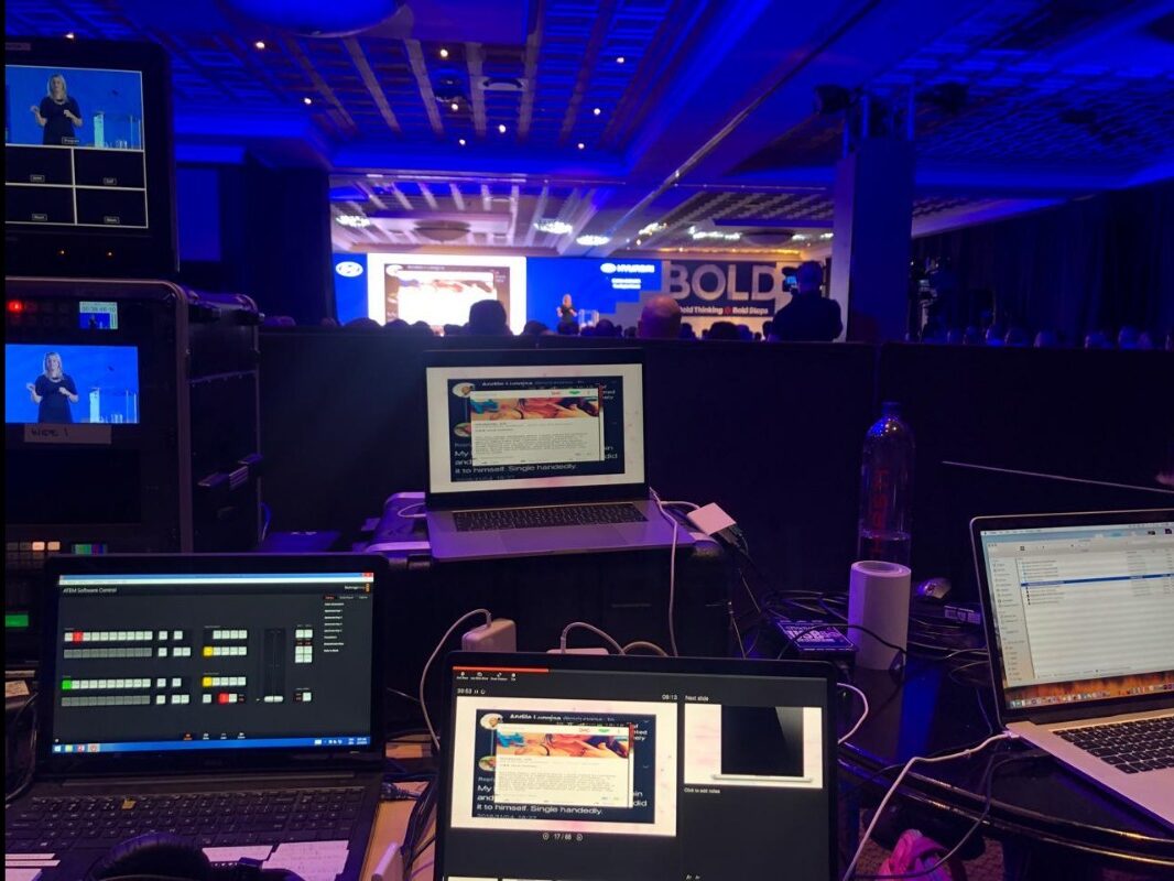 Event tech control booth setup in Cape Town with AV, LED and live production management