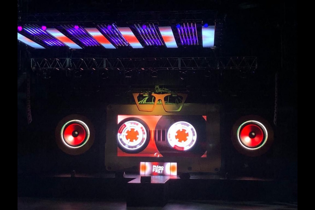 Scenic event stage with red LED panels – Western Cape