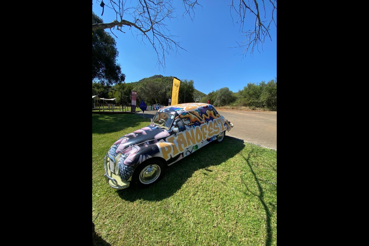 Car styled with branded floral decals