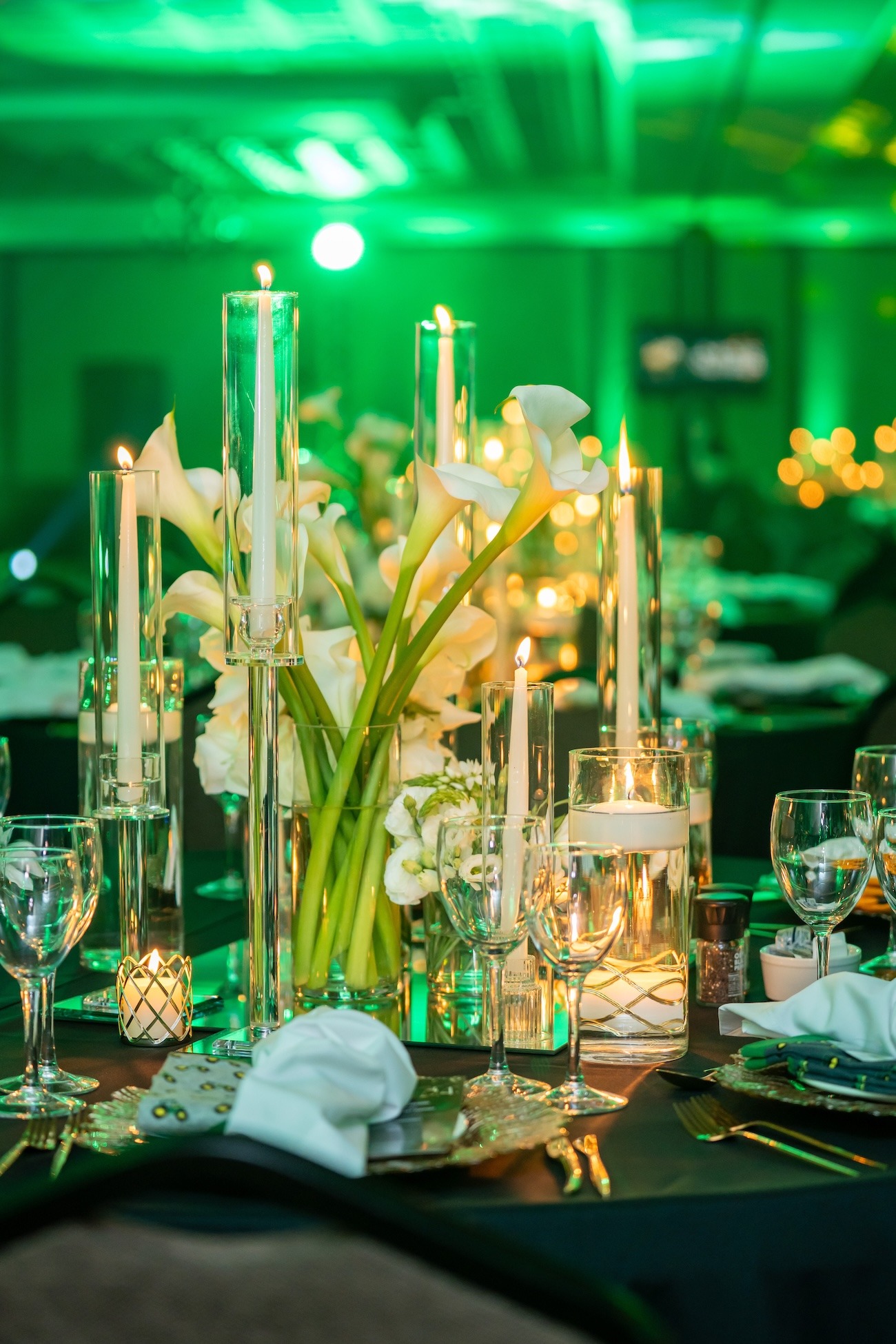 Corporate event décor and candle centrepiece styling by Animate-Co in Cape Town